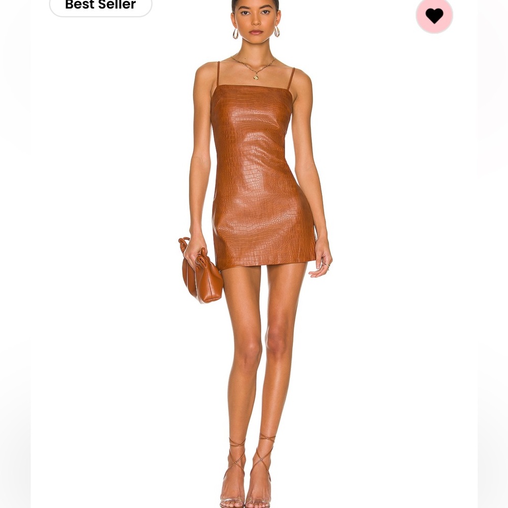 Bardot croc mini dress in tan croc size medium